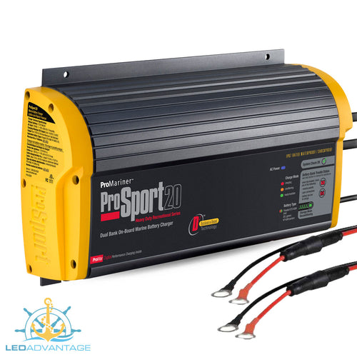 12v/24v Pro Sport Series 20 On-Board Marine Battery Charger System (20A Dual Bank)