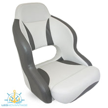Load image into Gallery viewer, Compact Bucket Style Helmsman&#39;s Seat - Charcoal/Light Grey