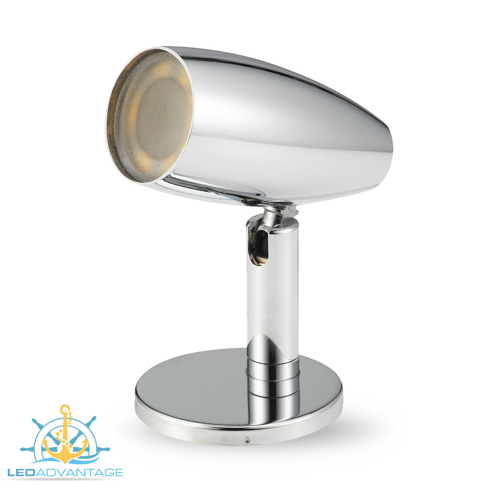 12v/24v 2.4w Chrome Plated Brass Bunk LED Swivel Reading Light & On/Off ...