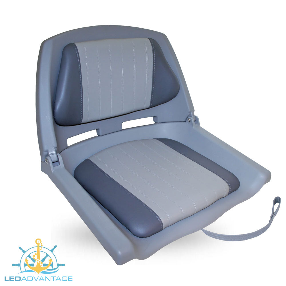 Basic Padded Folding Seat (Grey Seat Shell - Charcoal/Grey pad)