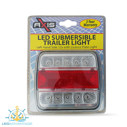 12v Submersible Waterproof Combination (Stop/Tail/Indicator/Licence Plate) Trailer Light - Left Only