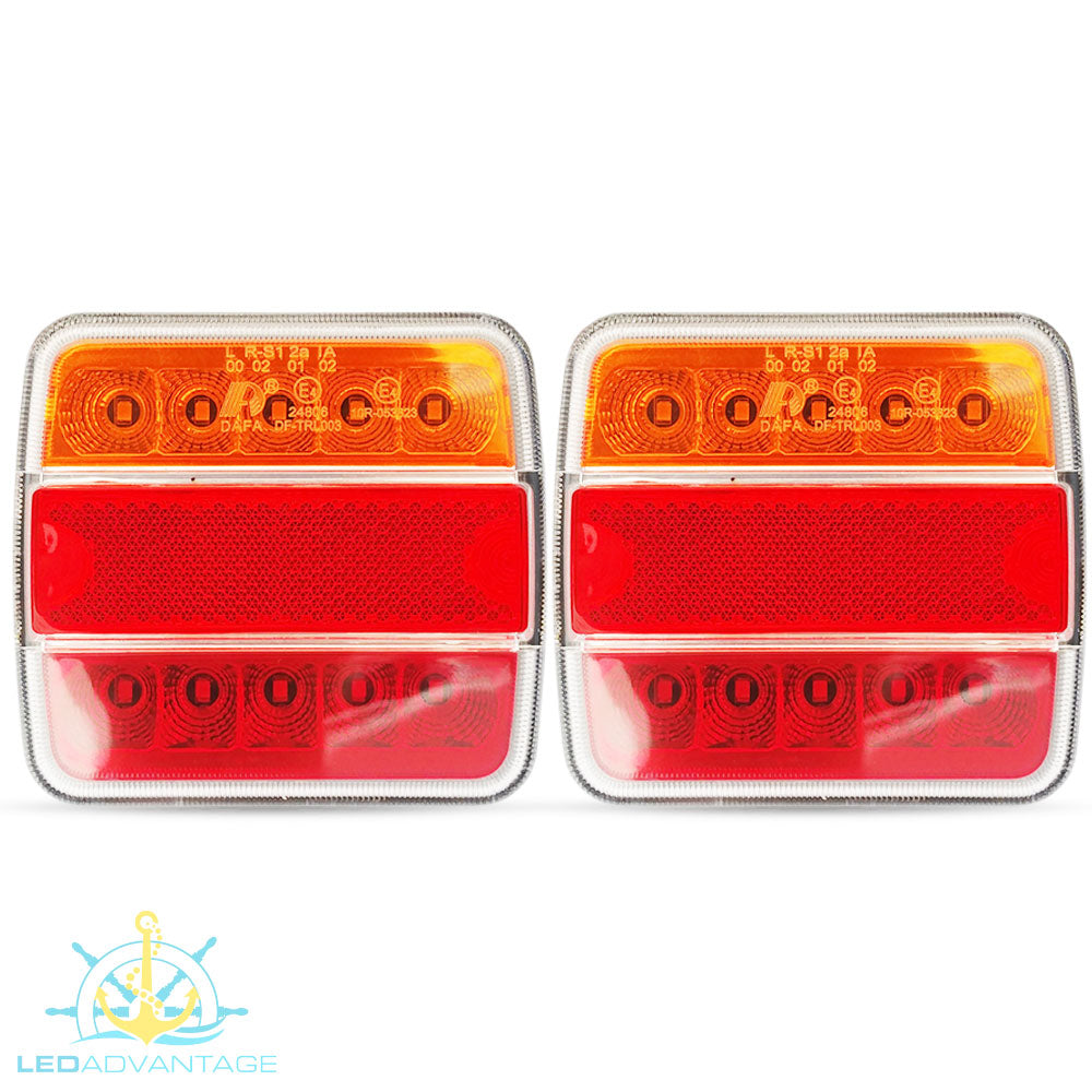 12v Submersible Waterproof Combination (Stop/Tail/Indicator/Licence Plate) Trailer Lights (Twin Pack)