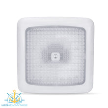 Load image into Gallery viewer, 12v 7w Dual Blue/White LED Touch Cabin Ceiling Light &amp; Dimmer (White Housing)