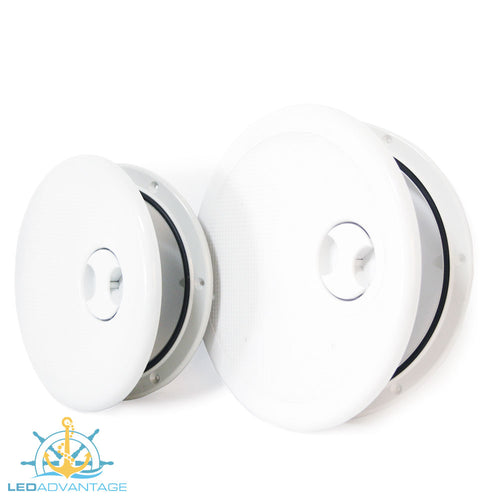 Round Access/Inspection & Hinged Lid Ports - White (Available in 8