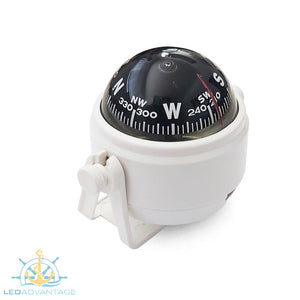 Boat Compact Compass 55mm Pivoting (White Housing)