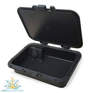 Glove/Helm Box with Dual USB Charger - Black Housing with Seadek Pad