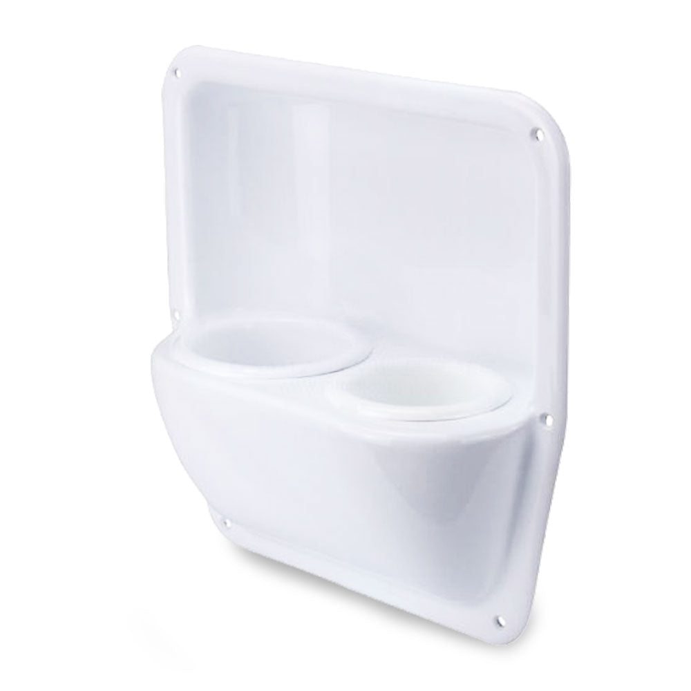 White Recessed Double Drink Holder