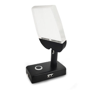 12/24v Touch 3W Matte Black LED Blade Reading Light Warm White LED & Inbuilt USB Port Charger